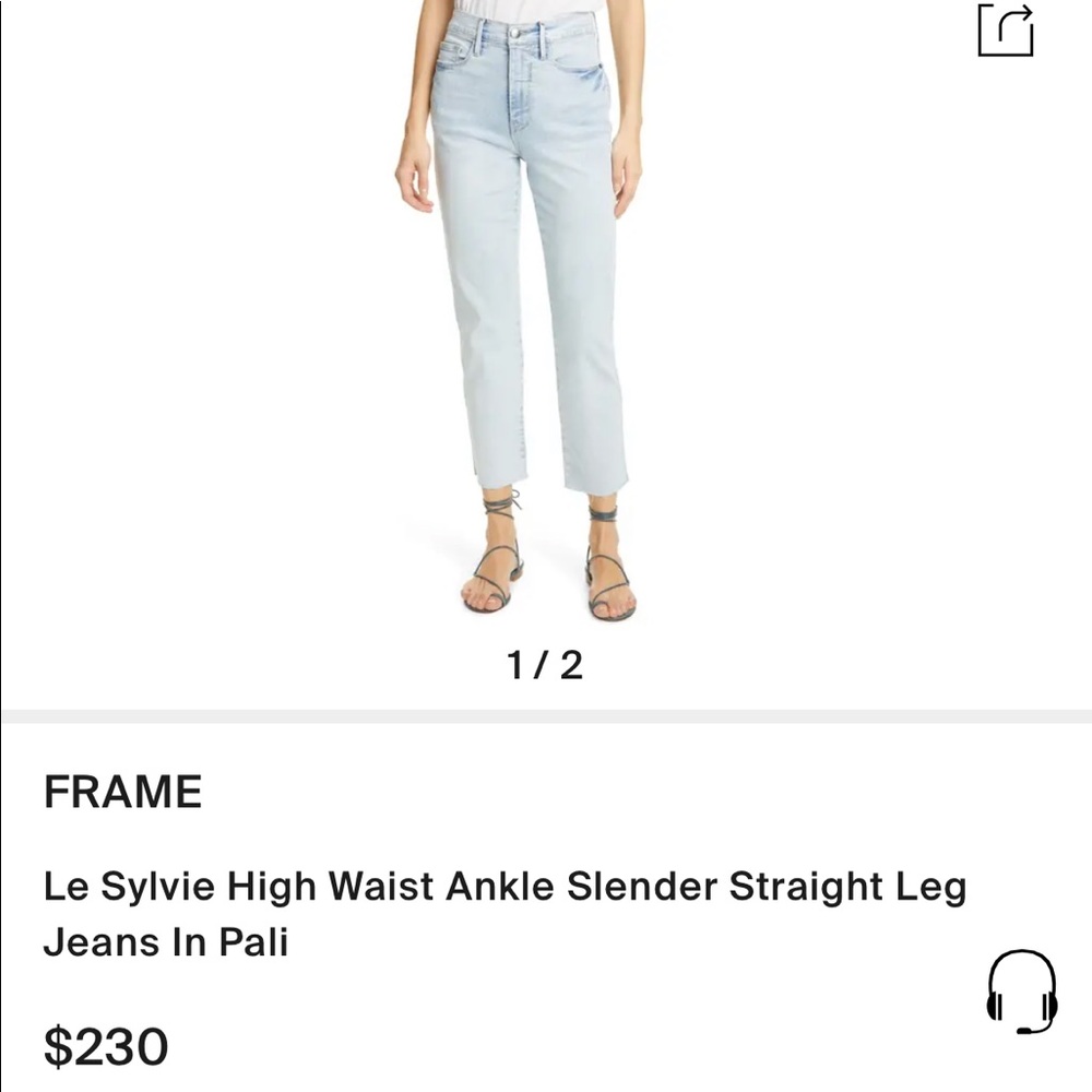 Frame Le Sylvie Straight in Pali wash